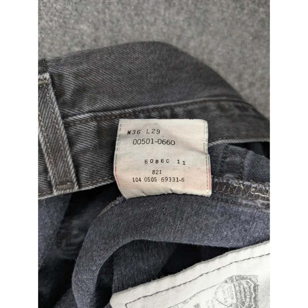 Levis 501 Jeans Men's Size 36x29 Black Denim Full Button Fly‎ Levi Straight Leg